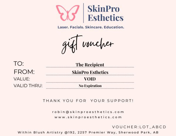 Gift voucher of skinpro esthetics